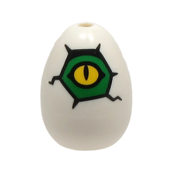 Egg with Small Pin Hole with Yellow and Green Alligator / Crocodile / Dinosaur Eye and Cracks Pattern