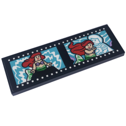 Tile 2 x 6 with Filmstrip / Roll with Ariel and Prince Eric Minifigures Pattern (Sticker) - Set 43227