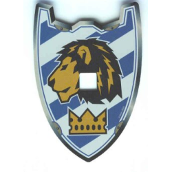 Plastic Shield (Undetermined Type) for Large Figures with Knights Kingdom King Mathias Lion Head and Crown Pattern