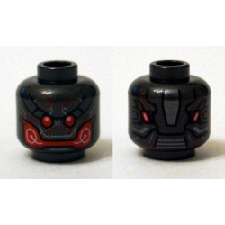 Minifigure, Head Alien with Red Eyes and Mouth Pattern