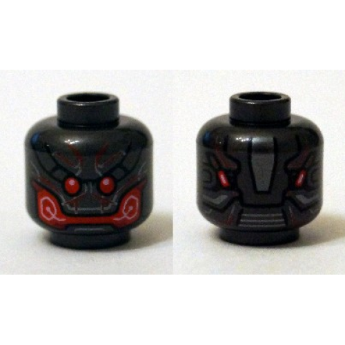 Деталь LEGO 3626pb1308 Minifigure, Head Alien with Red Eyes and Mouth Pattern