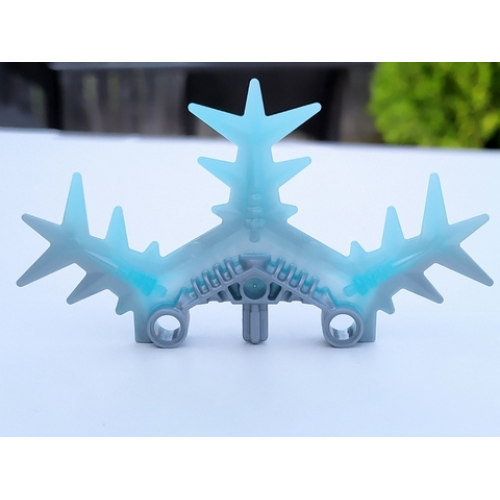 Деталь LEGO 64266pb01 Bionicle Weapon Ice Shield Half with Marbled Trans-Light Blue Pattern