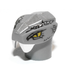 Minifigure, Head, Modified Snake with Silver Scales Pattern (Chokun)