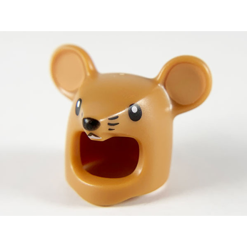 Деталь LEGO 67063pb01 Minifigure, Headgear Head Cover, Costume Mouse / Rat, Black Eyes, Nose and Whiskers Pattern