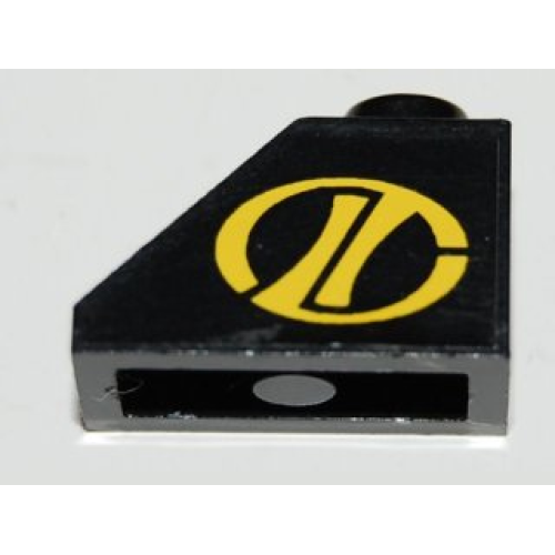 Деталь LEGO 3040pb006L Slope 45 2 x 1 with Helicopter Logo Left Pattern (Sticker) - Set 8485