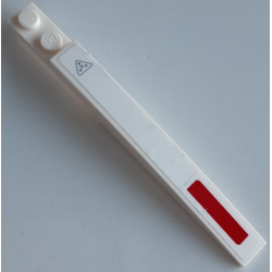 Slope, Curved 10 x 1 with Red Rectangle and Ice Warning Triangle Pattern (Sticker) - Set 70616 Slope, Curved 10 x 1 with Red Rectangle and Ice Warning Triangle Pattern (Sticker) - Set 70616