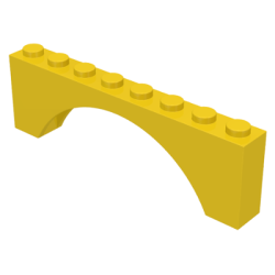 Arch 1 x 8 x 2 - Yellow