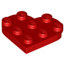 Plate, Round 3 x 3 Heart - Red