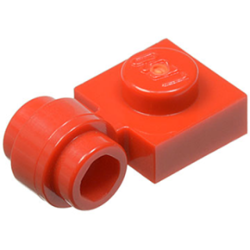 Деталь LEGO 4081b Plate, Modified 1 x 1 with Light Attachment - Thick Ring - Red
