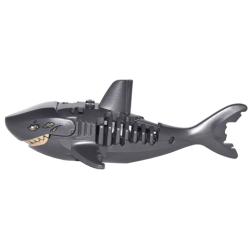 Shark with Bones and Gills with White Eyes, Dark Tan Sinews and Teeth Ghost / Zombie Pattern
