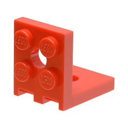 Bracket 2 x 2 - 2 x 2 with 2 Holes - Red