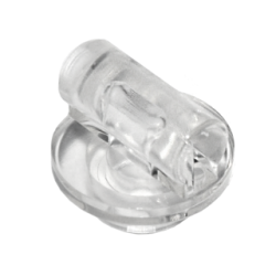 Plate, Round 1 x 1 with Bar Handle on Short Stem - Trans-Clear