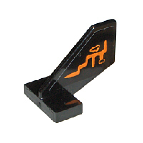 Деталь LEGO 44661pb014 Tail Shuttle, Small with Orange Lines Pattern on Both Sides (Stickers) - Set 8080