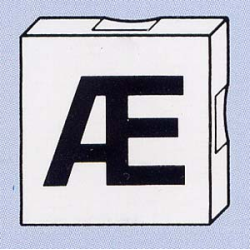 Duplo, Tile 2 x 2 with Black Capital Letter Æ Pattern