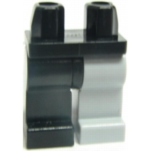 Деталь LEGO 970d07 Hips and 1 Light Bluish Gray Left Leg, 1 Black Right Leg