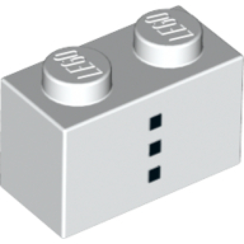 Деталь LEGO 3004pb138 Brick 1 x 2 with 3 Black Squares Small Vertical Pattern