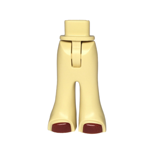Деталь LEGO 2125c00pb007 Mini Doll Hips and Trousers Bell-Bottoms with Dark Red Shoes Pattern - Thin Hinge
