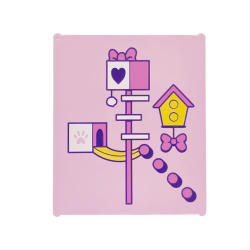 Glass for Window 1 x 6 x 6 Flat Front with Dark Pink, Dark Purple, Yellow and White Pet Houses, Bows, Paw Print and Heart Pattern Glass for Window 1 x 6 x 6 Flat Front with Dark Pink, Dark Purple, Yellow and White Pet Houses, Bows, Paw Print and Heart Pattern