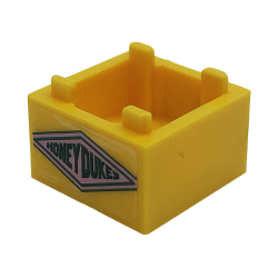 Container, Box 2 x 2 x 1 - Top Opening with Flat Inner Bottom with Dark Green 'HONEYDUKES' on Bright Pink Diamond Pattern on Both Sides (Stickers) - Set 76388 Container, Box 2 x 2 x 1 - Top Opening with Flat Inner Bottom with Dark Green 'HONEYDUKES' on Bright Pink Diamond Pattern on Both Sides (Stickers) - Set 76388