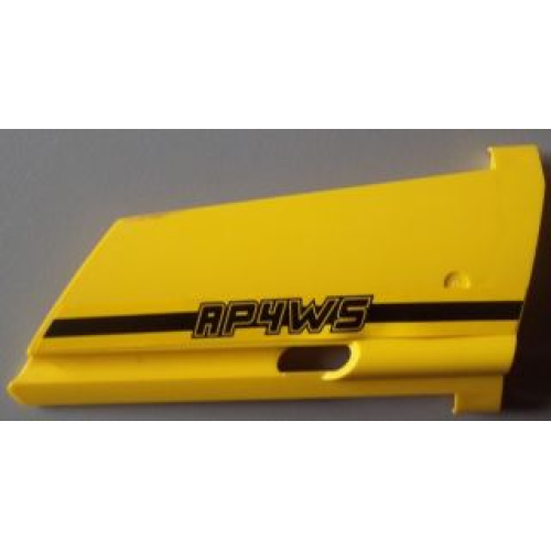 Деталь LEGO 44350pb019 Technic, Panel Fairing #20 Large Long, Small Hole, Side A with 'RP4WS' Pattern (Sticker) - Set 8295