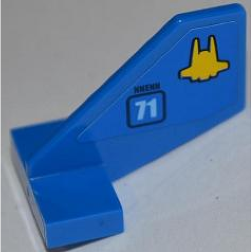 Деталь LEGO 44661pb016 Tail Shuttle, Small with Interceptor Shuttle Outline, 'NNENN' and '71' Pattern on Both Sides (Stickers) - Set 7066