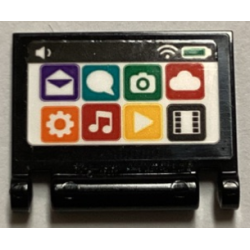 Minifigure, Utensil Book Cover with Tablet Computer Screen with App Icons on White Background Pattern (Sticker) - Set 60380 Minifigure, Utensil Book Cover with Tablet Computer Screen with App Icons on White Background Pattern (Sticker) - Set 60380