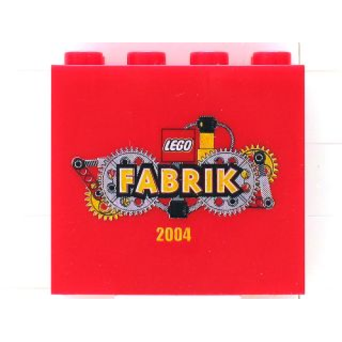 Деталь LEGO 30144pb015 Brick 2 x 4 x 3 with LEGO Fabrik 2004 Pattern