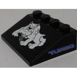 Slope 33 3 x 4 with Bulldog (Pit Bull) and 'TURBO' on Both Sides Pattern (Stickers) - Set 8182 Slope 33 3 x 4 with Bulldog (Pit Bull) and 'TURBO' on Both Sides Pattern (Stickers) - Set 8182