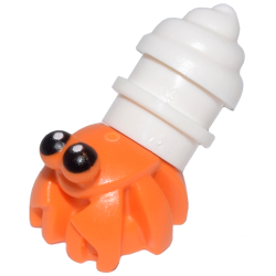 Hermit Crab, Bar on Back with Black Eyes Pattern and White Shell