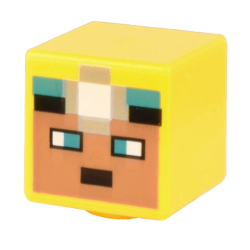 Minifigure, Head, Modified Cube with Pixelated Medium Nougat Face, Dark Turquoise Eyes, Silver Headlamp Pattern (Minecraft Cave Explorer) Minifigure, Head, Modified Cube with Pixelated Medium Nougat Face, Dark Turquoise Eyes, Silver Headlamp Pattern (Minecraft Cave Explorer)
