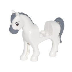 Horse, Friends Style with 2 x 2 Cutout with Reddish Brown Eyes and Dark Bluish Gray Blaze, Nose and Tail Pattern