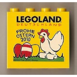 Brick 2 x 4 x 3 with Legoland Deutschland FROHE OSTERN 2010 Pattern