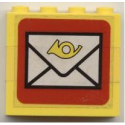 Stickered Assembly 4 x 1 x 3 with Mail Envelope Pattern (Sticker) - Set 6362 - 3 Brick 1 x 4 Stickered Assembly 4 x 1 x 3 with Mail Envelope Pattern (Sticker) - Set 6362 - 3 Brick 1 x 4