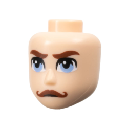 Mini Doll, Head Friends Male Large with Reddish Brown Eyebrows and Moustache, and Bright Light Blue Eyes Pattern Mini Doll, Head Friends Male Large with Reddish Brown Eyebrows and Moustache, and Bright Light Blue Eyes Pattern