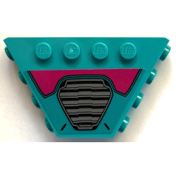 Tipper End Flat without Pins with Black and Dark Bluish Gray Air Intake Grille and Magenta Panel Pattern (Sticker) - Set 76255 Tipper End Flat without Pins with Black and Dark Bluish Gray Air Intake Grille and Magenta Panel Pattern (Sticker) - Set 76255