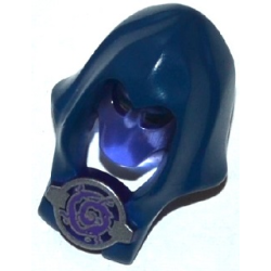 Minifigure, Headgear Mask with Dark Blue Hood and Silver Medallion with Dark Purple Swirl Pattern Minifigure, Headgear Mask with Dark Blue Hood and Silver Medallion with Dark Purple Swirl Pattern