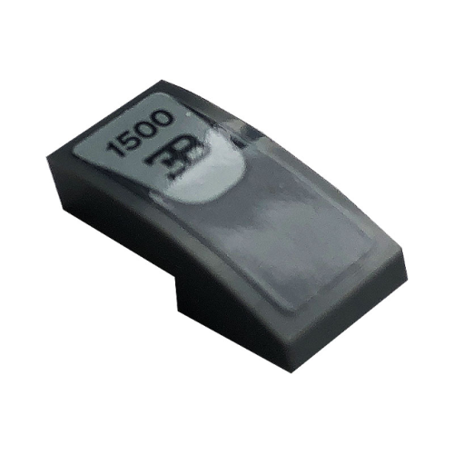 Деталь LEGO 11477pb120 Slope, Curved 2 x 1 x 2/3 with Bugatti Logo and '1500' Pattern (Sticker) - Set 42083