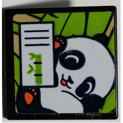 Road Sign 2 x 2 Square with Open O Clip with Baby Panda Pattern (Sticker) - Set 41422 Road Sign 2 x 2 Square with Open O Clip with Baby Panda Pattern (Sticker) - Set 41422