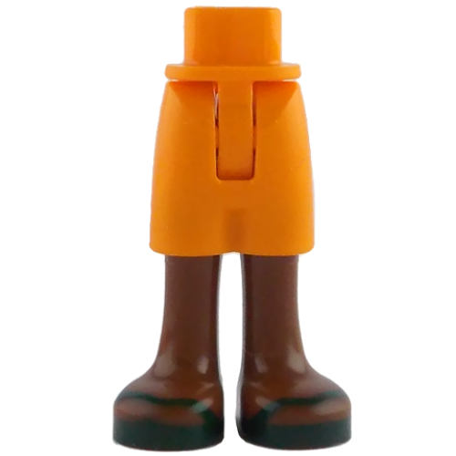 Деталь LEGO 1826fc00pb006 Mini Doll Hips and Shorts with Molded Reddish Brown Legs and Printed Dark Green Sandals Pattern - Thin Hinge