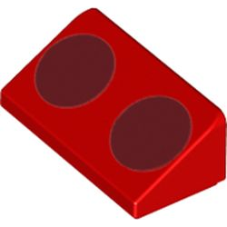 Slope 30 1 x 2 x 2/3 with 2 Dark Red Circles Pattern (Super Mario Para-Biddybud Spots)