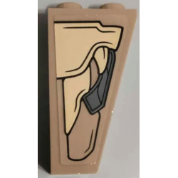 Slope, Inverted 75 2 x 1 x 3 with Gold and Dark Bluish Gray Armor Plates with Black Outlines Pattern Model Left Side (Sticker) - Set 76237 Slope, Inverted 75 2 x 1 x 3 with Gold and Dark Bluish Gray Armor Plates with Black Outlines Pattern Model Left Side (Sticker) - Set 76237