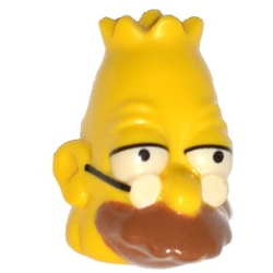 Minifigure, Head, Modified Simpsons Grandpa Simpson Pattern