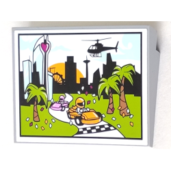 Slope 10 6 x 8 with Screen with Road Race Finish Line, Confetti, Palm Trees, City Skyline and Helicopter Pattern (Sticker) - Set 41349 Slope 10 6 x 8 with Screen with Road Race Finish Line, Confetti, Palm Trees, City Skyline and Helicopter Pattern (Sticker) - Set 41349