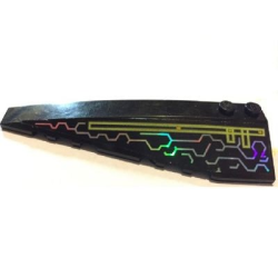 Wedge 10 x 3 Left with Iridescent Mirrored Circuit Pattern (Sticker) - Set 7645 Wedge 10 x 3 Left with Iridescent Mirrored Circuit Pattern (Sticker) - Set 7645