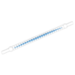 Hose, Flexible Ribbed with 8mm Ends 10L / 8.0cm with Blue Center Pattern Hose, Flexible Ribbed with 8mm Ends 10L / 8.0cm with Blue Center Pattern