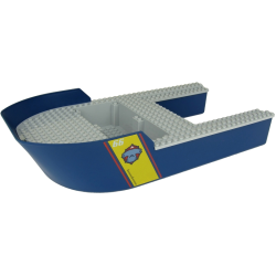 Boat, Hull Giant Bow 40 x 20 x 7 with Light Bluish Gray Top with '66' and Hammerhead Shark Head Pattern on Both Sides (Stickers) - Set 60266 Boat, Hull Giant Bow 40 x 20 x 7 with Light Bluish Gray Top with '66' and Hammerhead Shark Head Pattern on Both Sides (Stickers) - Set 60266