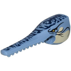 Skimwing Head Jaw Upper with Tan Face, Gold Eyes, and Dark Blue Scales Pattern Skimwing Head Jaw Upper with Tan Face, Gold Eyes, and Dark Blue Scales Pattern