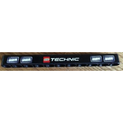 Technic, Liftarm Thick 1 x 11 with Four Headlights and LEGO TECHNIC Logo Pattern (Sticker) - Set 8052