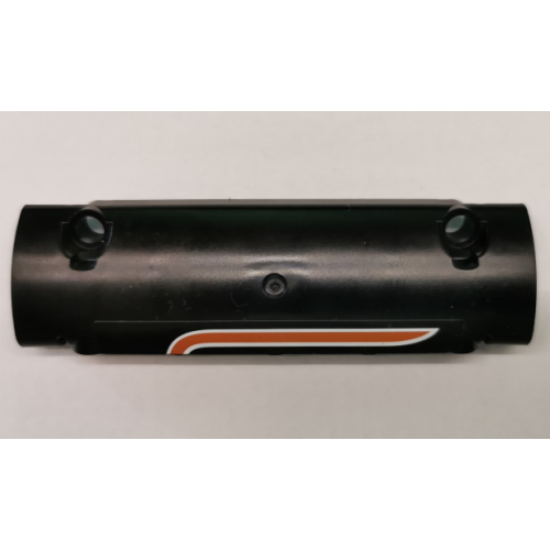 Деталь LEGO 62531pb040R Technic, Panel Curved 11 x 3 with 2 Pin Holes with Orange and White Stripes Pattern Model Right Side (Sticker) - Set 9397