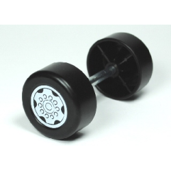 Duplo Wheel Double Assembly with Metal Axle and Light Bluish Gray Sport Pattern Duplo Wheel Double Assembly with Metal Axle and Light Bluish Gray Sport Pattern